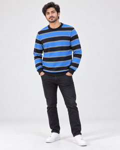 Blue and Black Stripe Sweatshirt