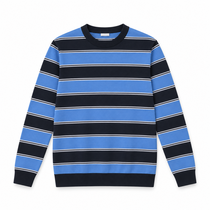 Blue and Black Stripe Sweatshirt