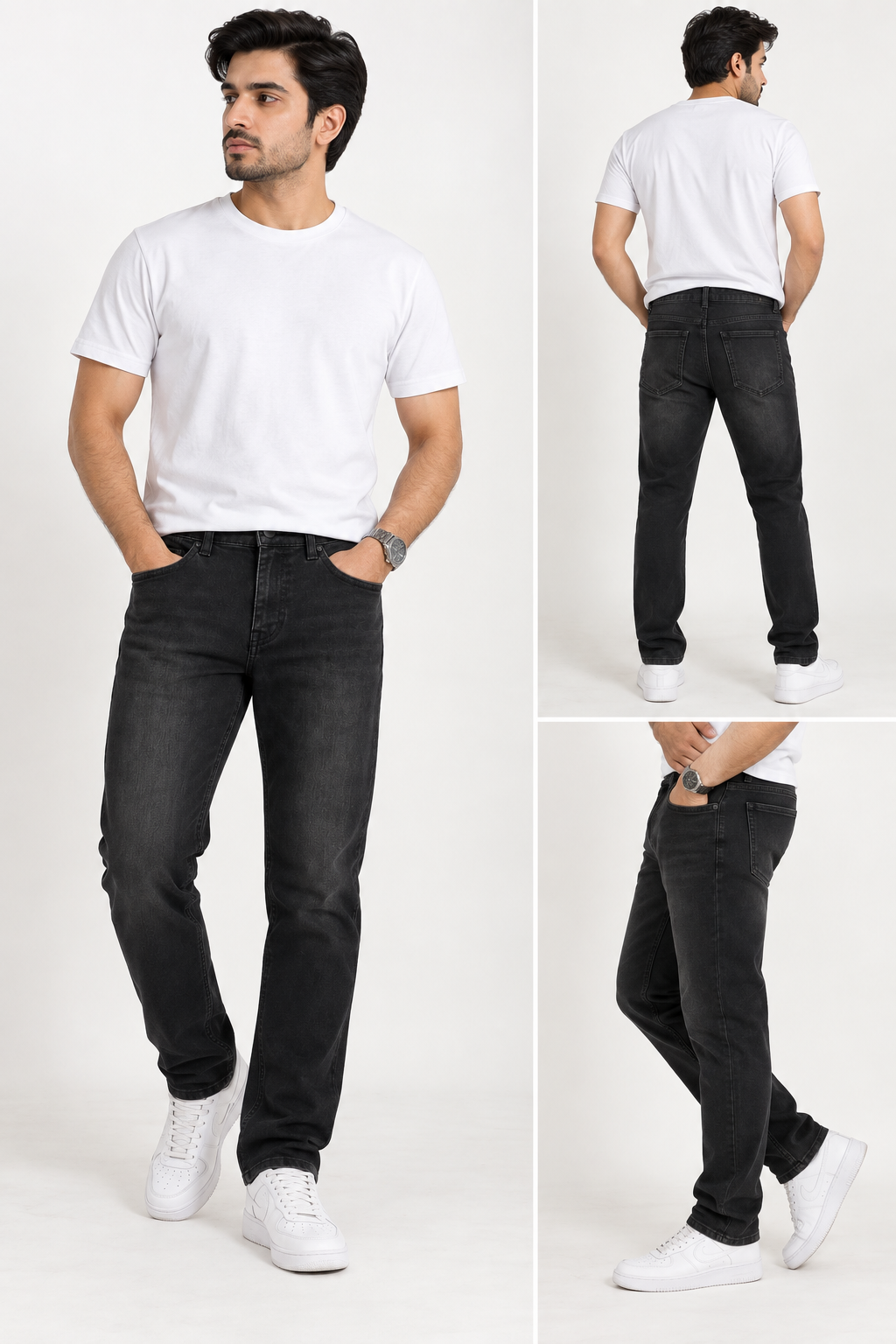 Black Washed Slim Fit Jeans