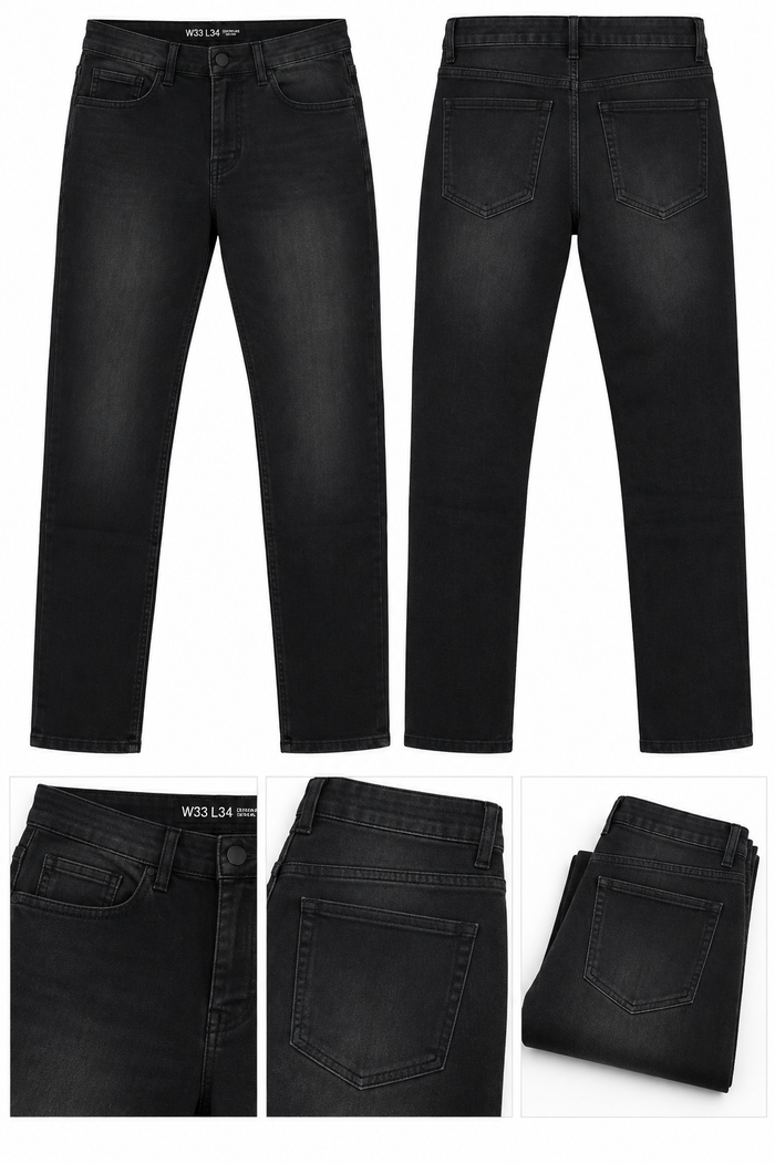 Black Washed Slim Fit Jeans