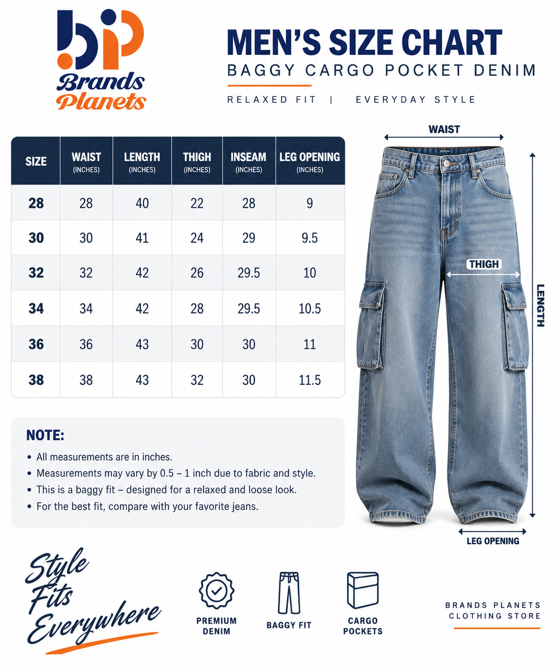 Size chart