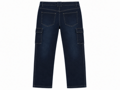 Kids Navy Cargo Jeans