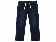 Kids Navy Cargo Jeans