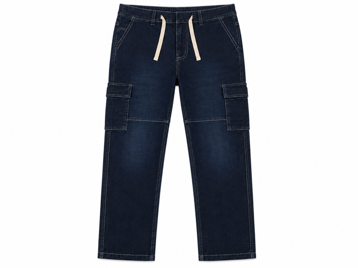 Kids Navy Cargo Jeans