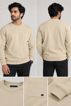 Sand Pocket Crew Neck Sweatshirt