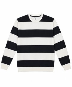 Blue and White Polo design Rugby Stripe Sweatshirt